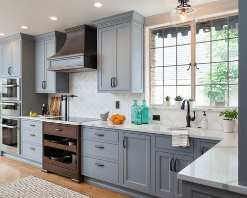 blue cabinets