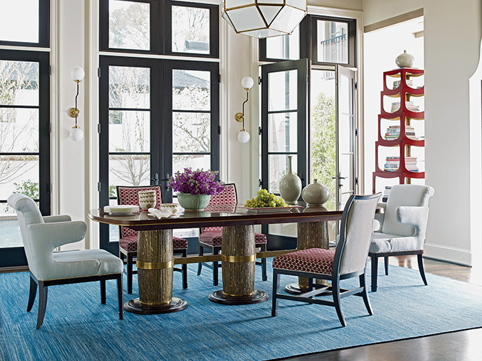 When not in use for dinner, dining tables should be pressed into service as buffet tables or sideboards. Photo by Henredon.