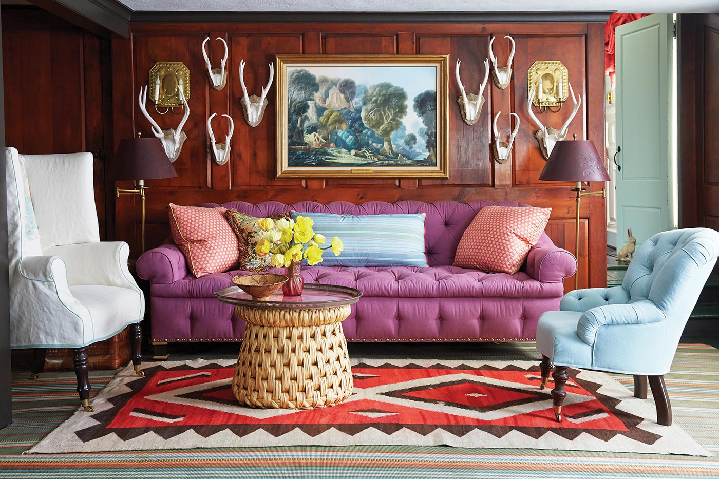 Pattern, when combined with color, gives traditional rooms a modern energy. Photo by One Kings Lane.