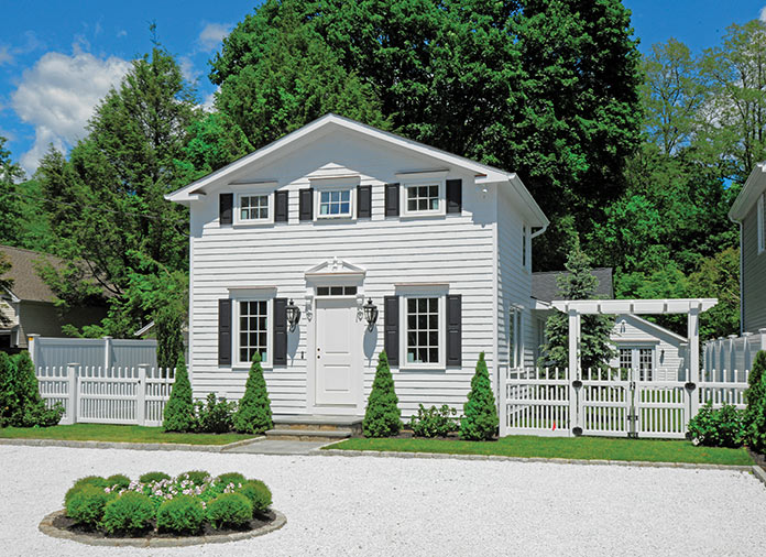 Exterior view of white house