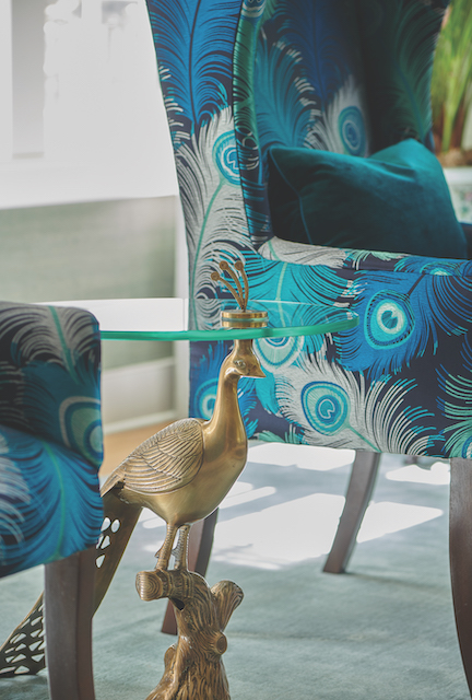 Peacock side table